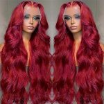 220% Density 99J Burgundy Lace Front Wig - 26 Inch HD Lace Body Wave for a Mesmerizing Wine Red Transformation