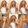Annivia's 26-Inch Honey Blonde Curly Lace Front Wig – Pre-Plucked, Deep Wave, and Comfortable Wear