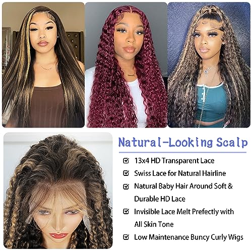 Turn Heads with the 18 Inch Highlight Ombre Curly Lace Front Wig - Unleash Your Bold Style with #1b/27 Black and Blonde Colored