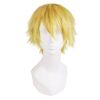 Transform Your Look with 12-Inch Male Cosplay Wig (Blonde) - 100% Kanekalon Fiber for Authentic Style