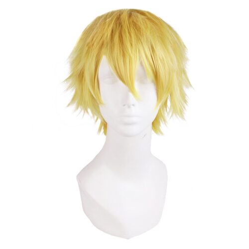 Transform Your Look with 12-Inch Male Cosplay Wig (Blonde) - 100% Kanekalon Fiber for Authentic Style