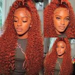 Radiant Ginger Orange Deep Wave Lace Front Wig - 100% Brazilian Human Hair, Pre-Plucked, 13x4 Transparent Lace, Colored, 180% Density (26 Inch) 🍊💇‍♀️