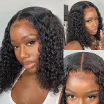 BEULADY 4x4x1 Curly Bob Wig - Pre Plucked Human Hair Lace Closure, 12 Inch for Effortless Chic Styles