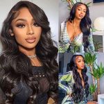 QD-Udreamy Black Lace Front Wig, Body Wave Lace Front Wigs, Transparent Lace Wig Pre Plucked with Baby Hair, 26 inch Long Wavy Wig for Women, Glueless Lace Wig for Black Women