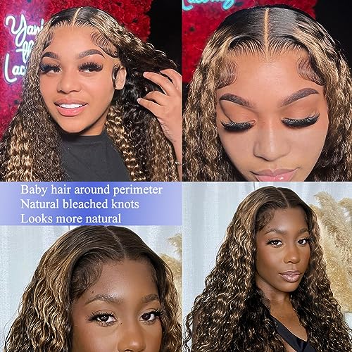 Turn Heads with the 18 Inch Highlight Ombre Curly Lace Front Wig - Unleash Your Bold Style with #1b/27 Black and Blonde Colored