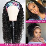180% Density Brazilian Kinky Curly Headband Human Hair Wigs - Glueless and Remy, Perfect for Black Women