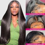 26 Inch Straight Lace Front Wigs Human Hair - HD 13x4 Transparent Lace, 180 Density, Pre-Plucked, Glueless, Unprocessed Brazilian Virgin Remy Wig for Women