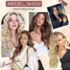 SOFEIYAN 20-Inch Long Wavy Synthetic Hair Extensions - 4PCS Brunette Mixed Blonde Hairpieces for Instant Volume and Elegant Transformations