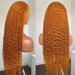 20 Inch Ginger Curly Lace Front Wig Human Hair - Summer-Ready 13X4 Ginger Orange Wet and Wavy Lace Front Wig with 180 Density
