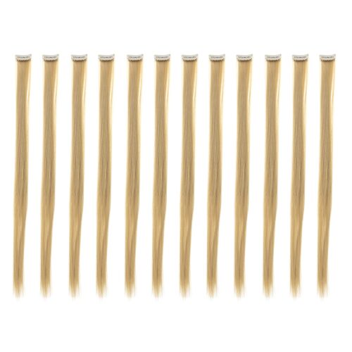 SWACC 12 Pcs Straight One Color Party Highlights - Effortless Clip-in Hair Extensions for Stunning Style