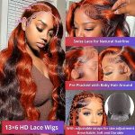 200% Density 13X6 Ginger Lace Front Wigs - Trendy Ombre Color and HD Transparent Lace