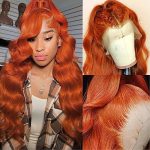Vodari Ginger Lace Front Wigs Human Hair -180% Density Transparent HD Lace Front Wigs Human Hair, 13x4 Body Wave Lace Front Wigs Human Hair Pre Plucked with Baby Hair