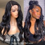 Body Wave Lace Front Wig - Pre Plucked, Synthetic Bombshell Wig in Natural Black, 24 Inches
