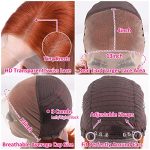 Flady Ginger Orange Bob Wig 12 Inch - 13x4 HD Lace Front Wigs Human Hair Pre Plucked, 150% Density, 350# Colored Lace Frontal Bob Wigs for Black Women 🍊💇‍♀️