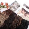 16 Inch Invisible Wire Hair Extensions - Adjustable, Secure, and Natural-Looking Honey Blonde Mixed Brown Highlight Hairpiece for Women