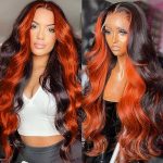200% Density 13X6 Ginger Lace Front Wigs - Trendy Ombre Color and HD Transparent Lace