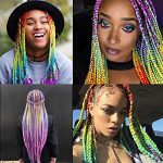 Vibrant Rainbow Ombre Braiding Hair - 5Pcs Set for Bold and Colorful Twists