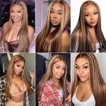 4x4 Highlight Lace Closure Wig - Experience 10A Grade Brazilian Virgin Human Hair in Stunning 4/27 Ombre Colored Straight Wig