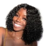 BEULADY 4x4x1 Curly Bob Wig - Pre Plucked Human Hair Lace Closure, 12 Inch for Effortless Chic Styles