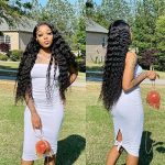 28" Deep Wave Lace Front Human Hair Wig - Natural Hairline, 180% Density, Pre-Plucked for Women