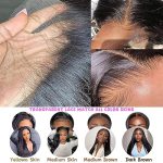 AIGOLQUEEN's 26-Inch Straight Lace Front Wig - 13x4 HD Transparent Lace, Pre-Plucked, 180% Density, Natural Black Beauty!