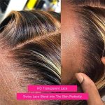 26 Inch Honey Blonde Highlight Ombre Lace Front Wig: Dive into Glamour with 13x4 Deep Wave HD Lace Frontal, Pre Plucked, and 180% Density Curly Human Hair Magic
