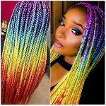 Vibrant Rainbow Ombre Braiding Hair - 5Pcs Set for Bold and Colorful Twists
