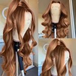 Radiant Glamour: Swetcurly 13x4 Lace Front Long Ginger with Tan Highlights Wavy Wig, 26 Inch, for Natural Daily and Party Use