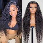 HD Transparent Lace Front Water Wave Wig - 180% Density Brazilian Virgin Human Hair (18 Inch)