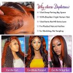 200% Density 13X6 Ginger Lace Front Wigs - Trendy Ombre Color and HD Transparent Lace