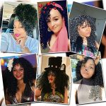 Long Afro Curly Wig with Bangs - Deep Curly Wigs for Black Women, High-Density Synthetic Full Wig in Natural Black