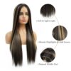 SHINYSHOW's 26 Inch Brown Highlight Blonde Wig: Embrace Natural Beauty and Versatility in Long Straight Synthetic Hair