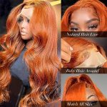 Ginger Orange Wave Wig - Stunning Lace Front Wig for Women, Pre-Plucked Hairline, Body Wave Beauty