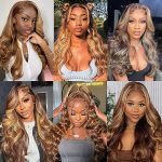 HUANGZIYA Quick Glam Ombre Honey Blonde Lace Front Wig - Effortless Elegance in 15 Seconds