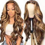 Radiant Waves: 18 Inch 4/27 Honey Blonde Ombre Highlight Lace Front Wig - Unleash Your Glamorous Glow