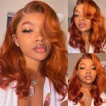 13X4 Orange Ginger Brown HD Lace Front Human