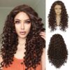 Ebingoo's 26 Inch Dark Brown Lace Front Wig – Embrace Natural Elegance with Heat-Resistant Curly Perfection