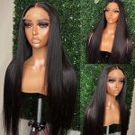 Bold Black Beauty: 22-Inch Long Silky Straight Lace Front Wig for Black Women