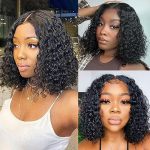 12-inch Curly Lace Front Wig, 150% Density, Brazilian Virgin Hair for Natural Beauty