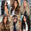 Clip-In Natural Hair Extensions - 20 Inch Long Wavy 4PCS in Dark Ash Blonde Mixed Bleach Blonde for Instant Volume and Glamour