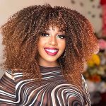 Ombre Brown Curly Wig - Fashionable Synthetic Hair