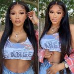 Bold Black Beauty: 22-Inch Long Silky Straight Lace Front Wig for Black Women