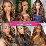 28inch Ombre Honey Blonde Highlight Lace Front Wig - Elevate Your Look with 13x4 Body Wave and HD Transparent Lace