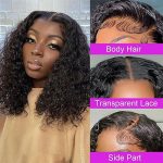 12-inch Curly Lace Front Wig, 150% Density, Brazilian Virgin Hair for Natural Beauty