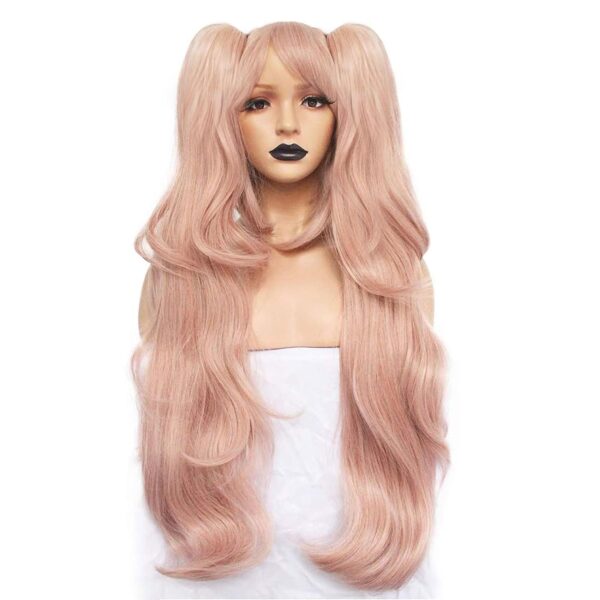 ANOGOL's Light Pink Cosplay Wig: Long Synthetic Wig with Ponytail for Girls, Perfect for Christmas, Halloween, and Costume Parties