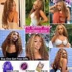 Iris Queen Highlight Honey Blonde Brown Human Hair Wigs: 4x4 Curly Transparent HD Lace Front Wigs