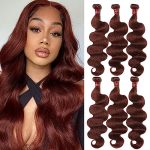Transform Your Look with SEXAY Reddish Brown Bundles: Embrace Elegance with 12A Brazilian Body Wave Virgin Hair in Exquisite 33B Shade