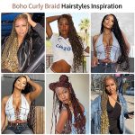 Get the Best of Both Worlds with 36" HD Full Lace Braided Wigs: Boho Curly Ends and Knotless Box Braids in Ombre Brown
