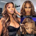 24-Inch Honey Blonde Lace Front Wig – HD Transparent 4/27 Ombre Highlights for Stunning Style