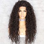 Curly Synthetic Lace Front Wigs Kinky Curly Mix Brown Wig for Black Women Kanekalon Heat Resistant Hair Party Daily Makeup Wigs 26inch